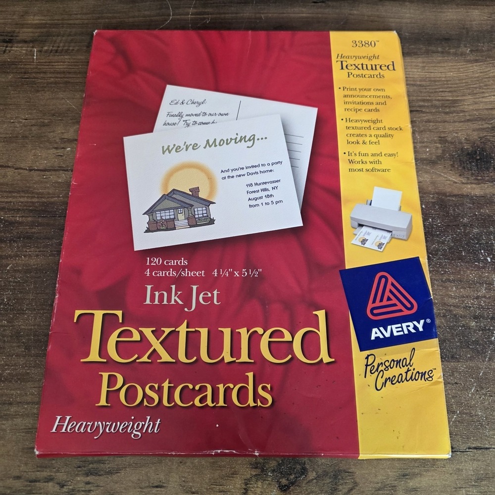 Avery 3380 Ink Jet Heavyweight Textured Post‎ Cards Announcements 60 Cards